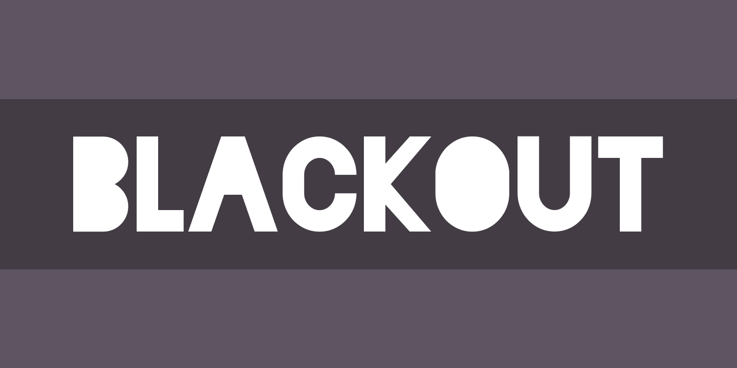 An example of the font, 'Blackout'. 