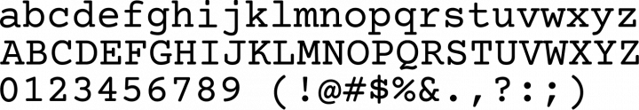 Courier Prime Font Specimen